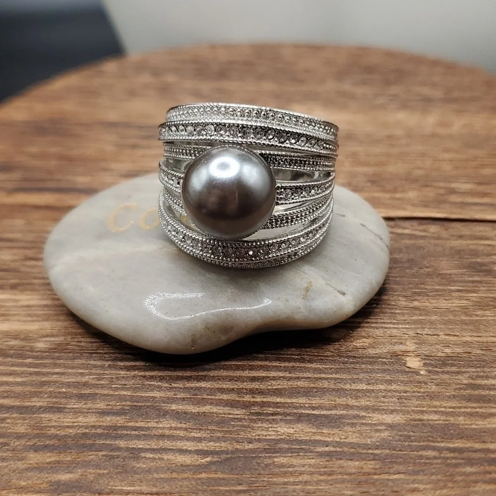 R629 Natasha dan designer pearl cocktail‎ ring